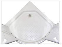 Душова кабіна 90х90х195 см з низьким піддоном, матове скло, профіль сатин, фото 4