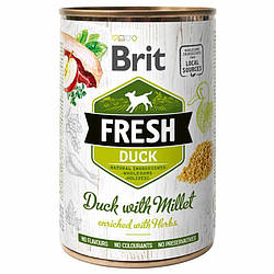 Консерви для собак Brit Fresh (Брит Фреш) Duck & Millet - з Качкою та Пшоном 400 гр. ж/б банка