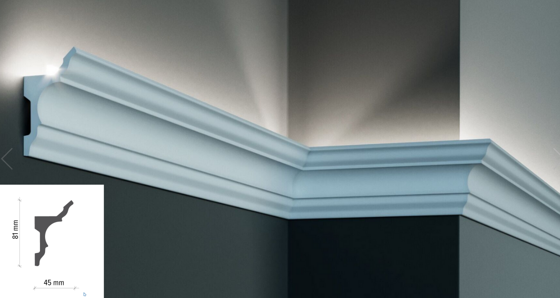 LED профілі Tesor KF 717 (2.00 м), Світлодіодні системи непрямого освітлення з поліуретан.