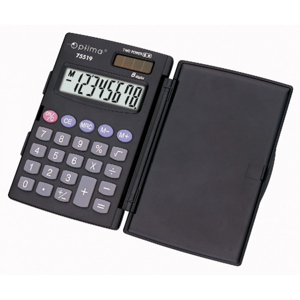 Кишеньковий Калькулятор Optima, 8 розрядів, розмір 103 * 67 * 10 мм (O75519)