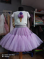 Пышная юбка для девочки американка из евросетки цвет сирень (можно любые цвета)