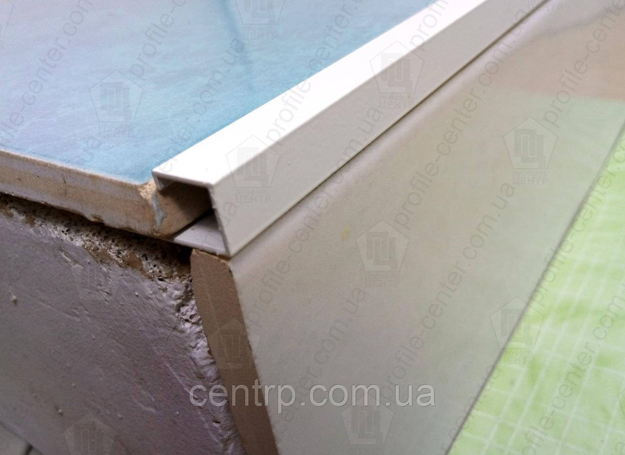Алюминиевый П-образный квадратный профиль для плитки до 10 мм Квадро ТК 10 Белый L-2.7 м - фото 8 - id-p1376098421