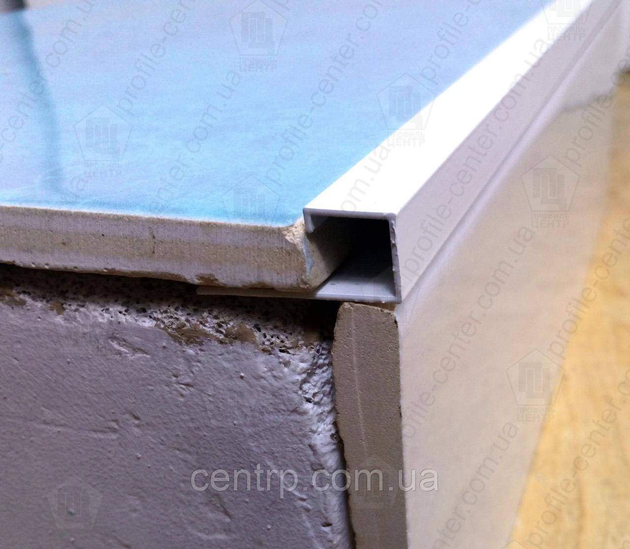 Алюминиевый П-образный квадратный профиль для плитки до 10 мм Квадро ТК 10 Белый L-2.7 м - фото 3 - id-p1376098421