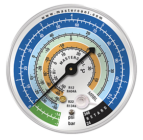 Манометр LP 80 мм, R1270/R290/R600a (Mastercool, США) RBL