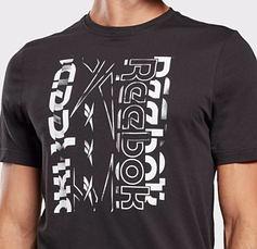 Футболка чоловіча reebok Vector Graphik tee чорна, фото 6