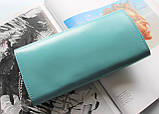 Шкіряний жіночий гаманець ручної роботи "Menta" блакитний, фото 6