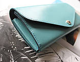 Шкіряний жіночий гаманець ручної роботи "Menta" блакитний, фото 2