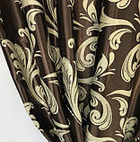 Готовий комплект штор блекаут Штори на тасьмі Штори 150x270 Якісні штори Штори колір шоколадний, фото 3