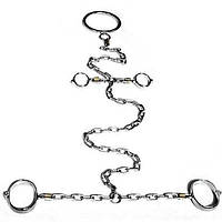Сталевий фіксатор для рук, ніг і шиї на ланцюгах Bdsm4u Кайф