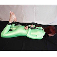 Бондаж з фіксатора щиколоток, наручників і нашийника чорний Шкіряний Bdsm4u Кайф