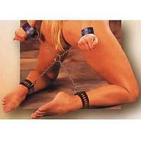 Чорні шкіряні кайдани для фіксації рук і ніг Bdsm4u Кайф