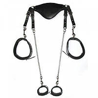 Жіночий бондаж для фіксації ніг чорний Шкіряний Bdsm4u Кайф