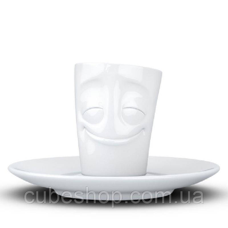 Чашка для еспресо з блюдцем Tassen "Веселун" (80 мл), фарфор