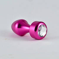 Анальна пробка малинова з безбарвним каменем Lovetoy Кайф