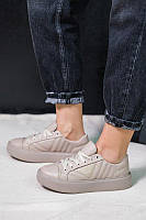 Жіночі шкіряні кросівки демісезон кеди бежеві