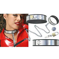 Сталевий нашийник з повідцем для БДСМ Кайф