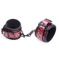 Наручники червоні зі штучної шкіри Bdsm4u Кайф