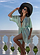 Літня жіноча накидка із шифону, пляжний халат, чорне парео, фото 2