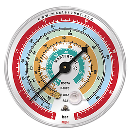 Манометр HP 80 мм, R22-R134a-404/407-507 (Mastercool, США) MBH
