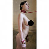 Червоні манжети для БДСМ-фіксації 3 в 1 Кайф, фото 2