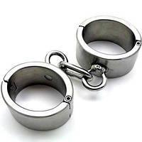 Наручники сріблястого кольору БДСМ із нержавіючої сталі для фіксації рук Bdsm4u Кайф