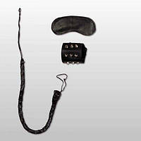 Набір для БДСМ Чорний(маска, батіг, манжети) Кайф