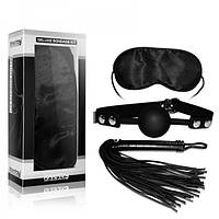 Набір для БДСМ-ігор чорний (маска,кляп,батіг) Lovetoy Кайф