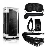 Набір для БДСМ-ігор Lovetoy чорний (маска,наручники,вібратор, батіг) Кайф