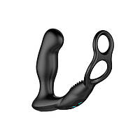 Вібромасажер простати з обертовою головкою і з ерекційним кільцем на пульті ДУ Nexus Revo Embrace Кайф