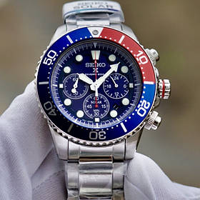 Seiko SSC019P1 Pepsi Solar Alarm Chronograph Diver