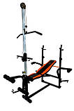 Лава для жиму багатофункціональна WCG 0070 з тягою брусами та приставкою Скотта Спортивна лава W_5780, фото 2
