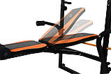 Лава для жиму багатофункціональна WCG 0070 з тягою брусами та приставкою Скотта Спортивна лава W_5780, фото 5