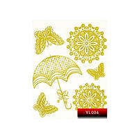 Наклейка для дизайна ногтей Kodi Professional "Gold" Nail Art Stickers YL004 (5767Gu)