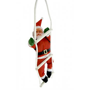 Новорічна фігура Діда Мороза (Санта Клауса) 20 см на сходах, тканина водовідштовхувальна