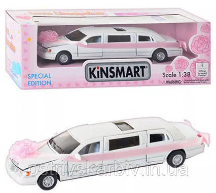 Машинка Liмузин Lincoln металевий іграшковий, KT7001WW, для дітей від 3 років, Павунок мала