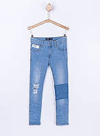 Тонкие детские джинсы для мальчика с потертостями TIFFOSI Португалия 10021099 Голубой 5-6 лет.Топ!