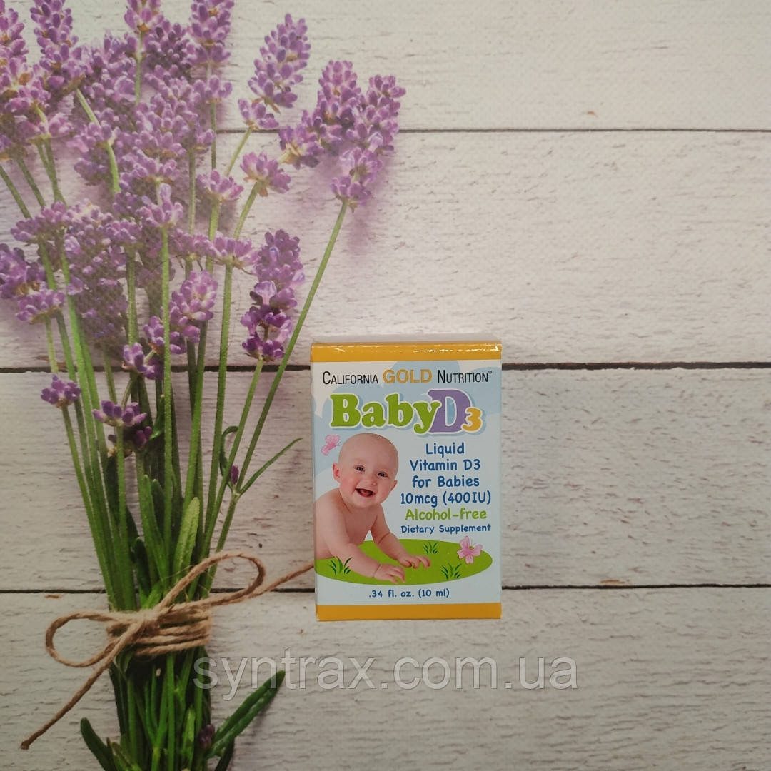 California Gold Nutrition Baby vitamin D3 10 ml, вітамін Д3 для дітей