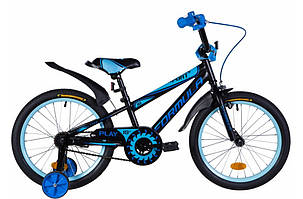 Дитячий двоколісний велосипед ST 18" Formula SPORT рама-9,5" чорно-синій з блакитним (м) з крилом Pl 2020