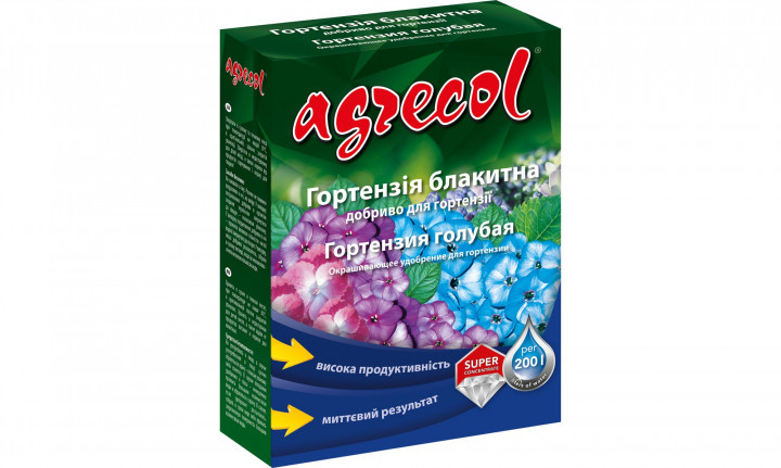 Добриво для гортензії блакитної NPK (7-0-12,5) 0,2 кг, Agrecol