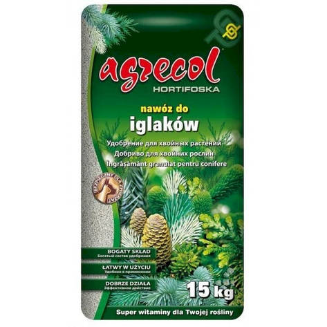 Добриво Хортифоска для хвойних рослин NPK (10-6-23) 15 кг, Agrecol, фото 1