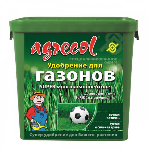 Добриво для газонів Super багатокомпонентне NPK (20-5-9,4), 9 кг, Весна-Літо-Осінь, Agrecol, Польща, фото 1