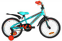Дитячий двоколісний велосипед ST 18" Formula WILD рама-9" бірюзово-чорний з оранжевим з крилом Pl 2020