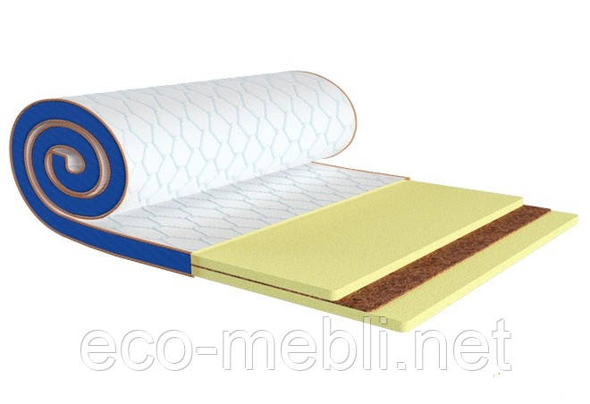 Безпружинний міні матрац-топер Flex 2 в 1 Kokos