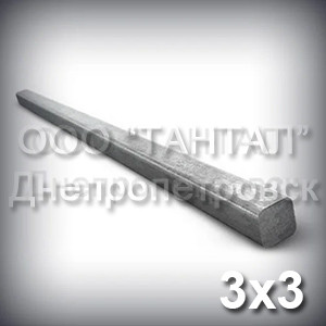 Шпоночный материал 3х3 сталь 45 ГОСТ 8787-68 (шпонка DIN 6880) метровый - фото 1 - id-p490122878