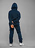 Дитячий спортивний костюм трехнитка без начісування для хлопчиків Кім Синій (140-170 см) на весну-осінь, фото 8