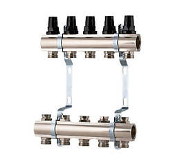 Forte Колектор для теплої підлоги на 8 виходів з кріпленням