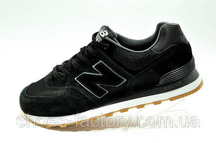 Кросівки в стилі New Balance 574 чоловічі чорні, фото 1