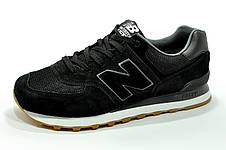 Кросівки в стилі New Balance 574 чоловічі чорні, фото 3