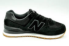 Кросівки в стилі New Balance 574 чоловічі чорні, фото 4