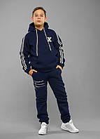 Детский спортивный костюм трехнитка без начеса для мальчиков Ким Синий (140-170 см) на весну-осень